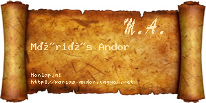 Máriás Andor névjegykártya